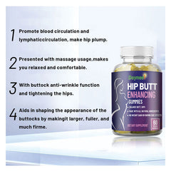 Hip Butt Enhancing Gummies - Big Butt Capsule, 60 Capsules per Bottle, Natural