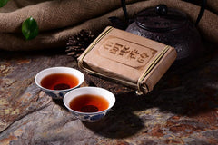 HelloYoung250g Pu Er Tea Cooked Old Pu'er Tea Brick Brown Fragrant Brick Menghai Pu-erh Tea