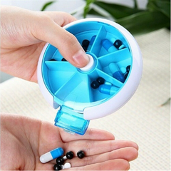 1Pc Weekly Rotating Pill Box Travel Pill Dispenser 7 Days Medicine Pill Holder