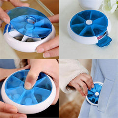 1Pc Weekly Rotating Pill Box Travel Pill Dispenser 7 Days Medicine Pill Holder