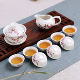 10 Pcs High Quality Elegant Gaiwan Teapot Kettle Porcelana China Kung Fu Tea Set