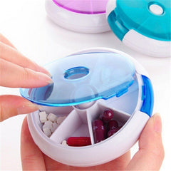 1Pc Weekly Rotating Pill Box Travel Pill Dispenser 7 Days Medicine Pill Holder