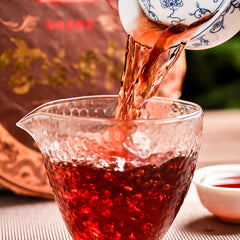 357g Pu'er Ripe Tea Ancient Tree Imperial Tribute Cake Yunnan Menghai Qizi Cake