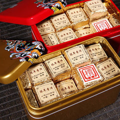 Cooked Puerh Yellow Iron Box Yunnan 250g Ripe Puer Tea Brick Old Pu'er Black Tea