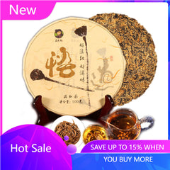 100g Yunnan High Quality Black Tea Mini Cake Premium Gold Buds Dianhong Health