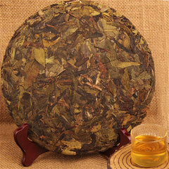 HelloYoungChina 357g Spring Puer Cake Pu Erh Raw Pu-erh Green Tea Handmade Fermented Leaf