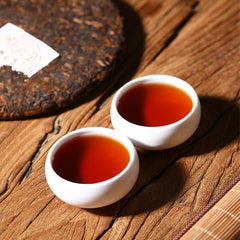 357g Yunnan Pu'er Tea Golden Bud Tribute Cake Cooked Tea Cake Old Ripe Tea