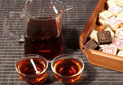 Cooked Puerh Yellow Iron Box Yunnan 250g Ripe Puer Tea Brick Old Pu'er Black Tea