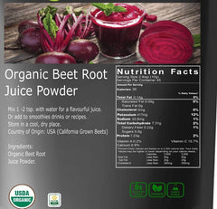 Beet Root Juice Powder Organic 3.53oz Grown and Made In USA