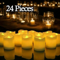 24x LED Flameless Tea Light Tealight Candle Wedding Decoration Battery Included