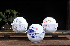 Fashion Tea set Include 1 Pot 1 Cup elegant gaiwan Beautiful and easy teapot kettle Blue and white porcelain teapot