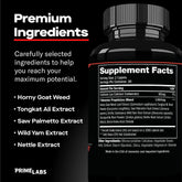 PRIME TEST Capsules - Testosterone Booster for Men, Energy & Endurance 120 Caps