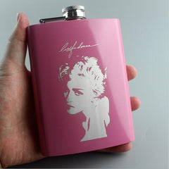 Rose Pink 8oz Hip Flask Women Portable Stainless Steel Flagon Pocket Flask For Whiskey With Gift Box