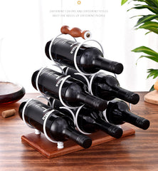 Wine Rack Wine Whiskey Display Shelf Metal 6 Bottle Mount Kitchen Wine Bottle Holder Stand Organizer For Wine Lovers
