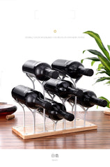 Metal Wine Rack Modern Crafts Artwork Gift Wine Holder Figurine Creative Wine Bottle Stand Home Decoration Accessory