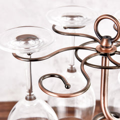 Iron Wire Maple Leaf Hollow Wine Rack Stand Hanging Drinking Glasses Stemware Rack Shelf Wine Bottle & Glass Cup Holder Display