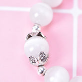 2 pieces/lot Health Care Weight Loss Magnet White Cat Eye Beads Bracelet with Lucky Pendant Therapy Bracelet Anklet