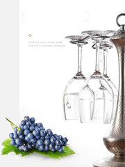 Creative Iron Wire Wine Rack Stand Hanging Drinking Glasses Stemware Rack Shelf Wine Bottle & Glass Cup Holder Display
