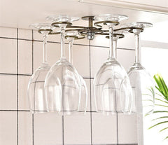 Stainless Steel Wine Rack Round Wine Glass Rack High Glass Rack Cabinet Wall Hanging Storage Box Wine Cabinet Decoration