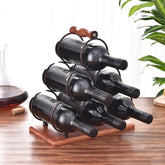 Wine Rack Wine Whiskey Display Shelf Metal 6 Bottle Mount Kitchen Wine Bottle Holder Stand Organizer For Wine Lovers