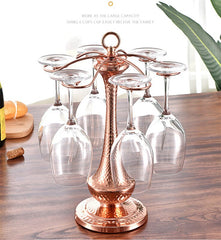 Creative Iron Wire Wine Rack Stand Hanging Drinking Glasses Stemware Rack Shelf Wine Bottle & Glass Cup Holder Display