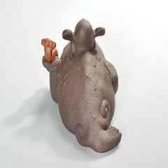 Handmade Yixing Brave Lucky Toad Boutique Tea Accessories Creative Small Ornaments Handmade Tea Pet Play Water 11x5cm F