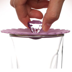 1pc Lace Silicone Dustproof Leakproof Reusable Silicone Diamond Cup Lid Insulation Cover Thermal Insulation Cup Cover Seal Cover