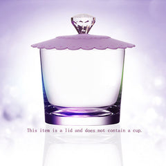 1pc Lace Silicone Dustproof Leakproof Reusable Silicone Diamond Cup Lid Insulation Cover Thermal Insulation Cup Cover Seal Cover