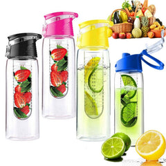 HELLOYOUNG 800ml Fruit Infusing Infuser Water Bottle Sports Lemon Juice Bottle Flip Lid For Camping Travel Outdoor Water Bottle