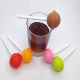 CJ155 Cute 1 pc Lollipop Shape Tea Infuser Silicone Puer Tea Strainer Loose-Leaf Spice Flower Herbal Tea Filter Funny Gift