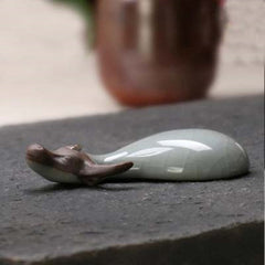 CJ279 Creative Ceramic Tea Pet Lucky Ox Kiln Kung fu Tea Set Ru Kiln Tea Tray Ornaments Home Decorations