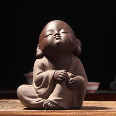 CJ278 Factory Outlets Lovely Buddha Tea Pet Monk Sand Tea Pet High Qulity Purple Tea Pet Tea Set Fitting Hand Decoration