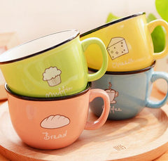 Creative Candy Color Ceramic Mug Coffee Milk Breakfast Cup Cute Porcelain Tea Mugs 250ml Novetly Gifts