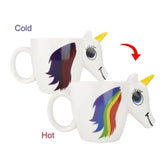 HELLOYOUNG Cartoon Unicorn Mug Unicorn Discoloration Cup 3D Ceramic Coffee Cup Cute Gift color changing Magical Horse Cups