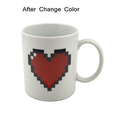 Creative Heart Magic Temperature Changing Cup Color Changing Chameleon Mugs Heat Sensitive Cup Coffee Tea Milk Mug Novelty Gifts