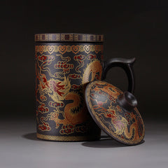 Round purple queen of Pu'er Filter tea cup ceramic cups office cups gift travel kung fu for teas 300ML