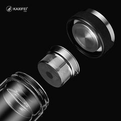 Double Layer Glass Water Bottle Tea Fruit flower bottle Transparent Water Bottles With 304 stainless Steel Infuser