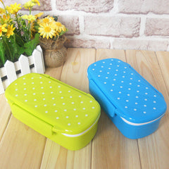 CJ005 Bento lunch boxSingle small boxes candy-colored dots microwave lunchbox food grade small children