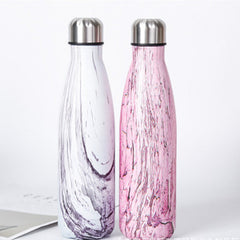 HELLOYOUNG 7 Color Vacuum Flask for water bicycle Stainless Steel Kettle Vacuum Marble Texture Flask Water Bottle for outdoor