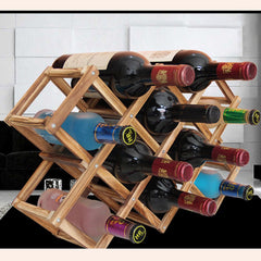 Wooden Red Wine Rack 10 Bottle Holder Mount Bar Display Shelf Folding Wood Wine Rack Alcohol Neer Care Drink Bottle Holders