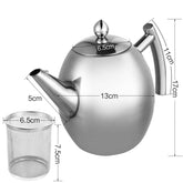 1/1.5L Durable Stainless Steel Teapot Coffee Pot Kettle With Filter Large Capacity Puer Tea Bag Green Oolong Tea Tieguanyin Cha