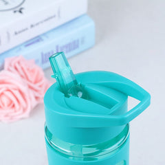 580ml New Seal Straw Sport Water Bottle Anti Hot Leak Proof Plastic Sleeve Drink Bottle Eco-friendly Protein Powder Shaker