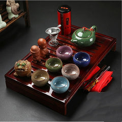 CJ185 Chinese Kung Fu Tea Set Drinkware Purple Clay ceramic Binglie three options include Tea pot Cup Tureen Infuser TeaTray