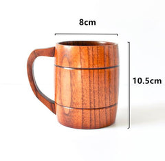 1pc Classic Style Natural Wood Cup Wooden Beer Mugs Drinking For Party Novelty Gifts Eco-friendly 350ml