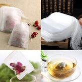 New Tea bags 100 Pcs Lot 5.5 x 7CM Empty Tea Bags With String Heal Seal Filter Paper for Herb Loose Tea bag Clean Health