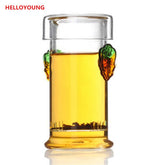 CJ257 glass tea pot with filter,clear heat resistant borosilicate blooming teapot,heat-resistant teapots for puer,flower teas