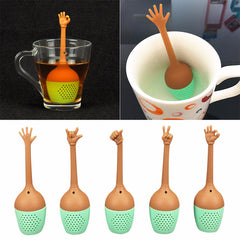 Funny Hand Gestures Tea Infuser Black Tea Strainer FDA Grade Silicone Loose Leaf Herbal Spice Holder Tea Brewing Tools
