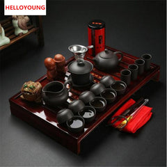 CJ185 Chinese Kung Fu Tea Set Drinkware Purple Clay ceramic Binglie three options include Tea pot Cup Tureen Infuser TeaTray