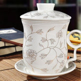 CJ190 Tea set Include 1 Pot and 1 Cup filter 1 cup cover and 1 Coaster High quality elegant gaiwan, Beautiful teapot kettle
