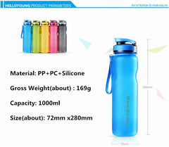 HELLOYOUNG 1000ML/600ML Sport Water Bottles Drinking Water For Bottle My Water Tea Infuser tumbler Portable Space Bike Cycling